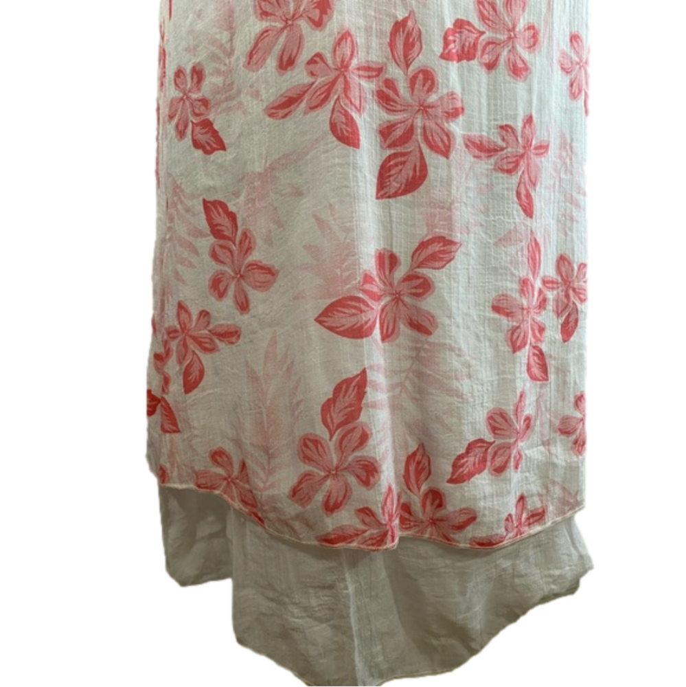 SIMPLY COUTURE Pink & White Floral Double-Tier Loose Tank DressSKU0536 - Picture 3 of 10
